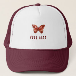 Boné Borboleta Imagem Personalizada Texto Aqui Branco e