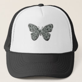 Boné Borboleta Preta E Branca Elegante