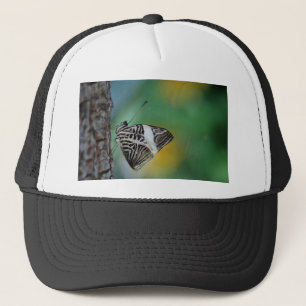Boné Borboleta-Tigre Preta e Branca