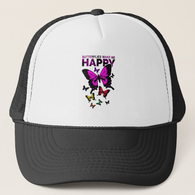 Boné Borboletas me fazem feliz (Frente)