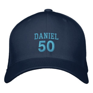 Boné Bordado 50 Nome personalizado de aniversário Embroborado A
