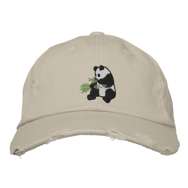 Boné Bordado Adorável Hat de Panda Personalizável (Frente)