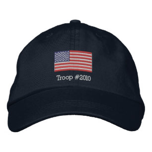 Boné Bordado American Flag Hat com Tropa Modificável # abaixo