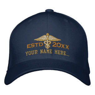 Boné Bordado Ano Personalizado Seu Caduco Médico de Texto