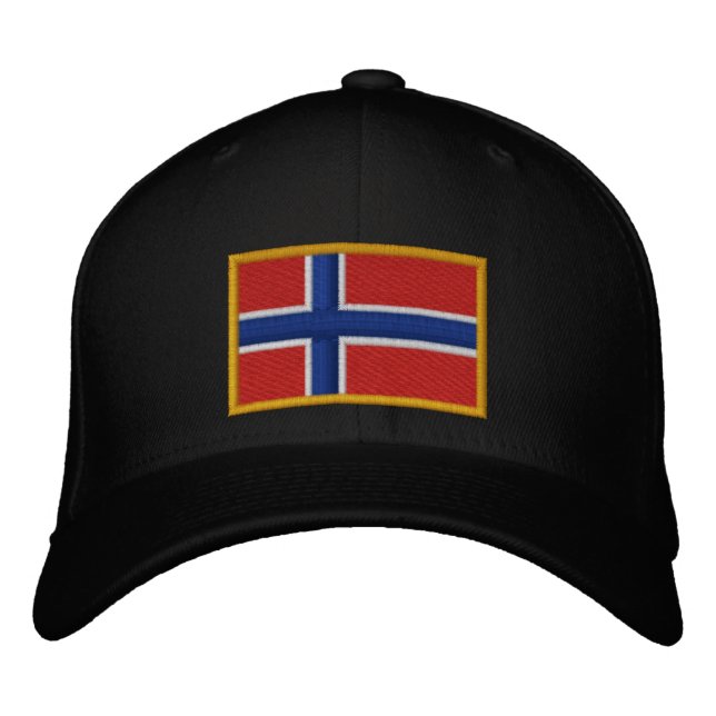 Boné Bordado Bandeira da Noruega (Frente)