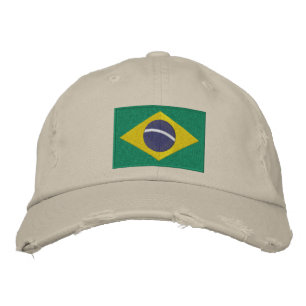 Boné Bordado Bandeira do Brasil com Texto Personalizado