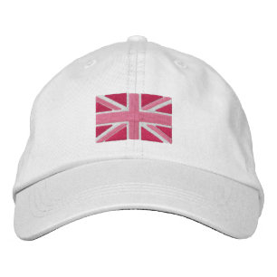 Boné Bordado Bandeira Union Jack do Reino Unido em Rosa
