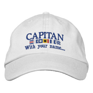 Boné Bordado Bandeiras náuticas personalizadas de Capitan do