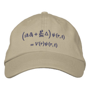 Boné Bordado Boné, equação de onda de Schrodinger, fio de carvã