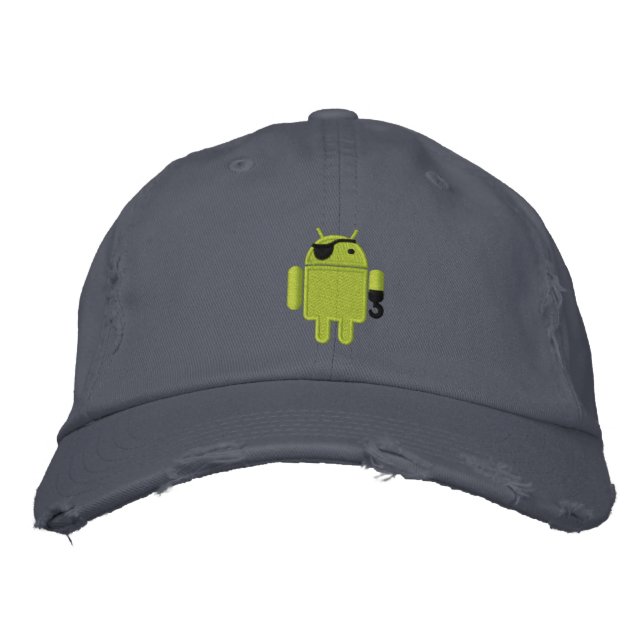 Boné Bordado Bordado de Pirata Robótica Android (Frente)