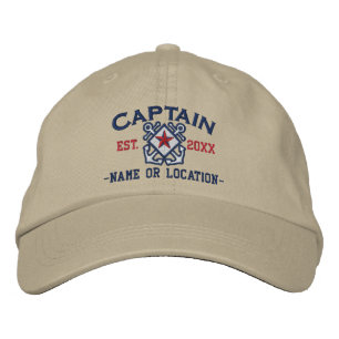 Boné Bordado Bordado náutico personalizado do capitão de mar