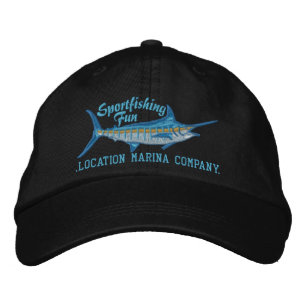 Boné Bordado Bordado personalizado do espadim azul da pesca