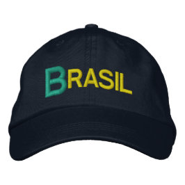 Boné Bordado Brasil: Grandes Letras Embarcaram Chapéu Baseball