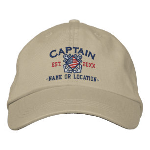 Boné Bordado Capitão americano personalizado Náutico Bordado