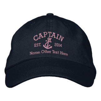 Boné Bordado Capitão Com Âncora Personalizada