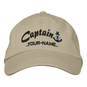 Boné Bordado Capitão personalizado Lifesaver Âncora Nome Pret