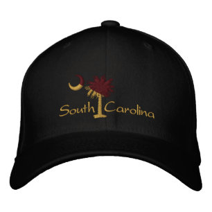 Boné Bordado Chapéu Marrom/Ouro SC Palmetto Moon Embroidered Da