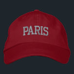 Boné Bordado cor-de-rosa PARIS em vermelho<br><div class="desc">Chapéu Vermelho de Algodão Rosa PARIS. Faz um presente maravilhoso para quem ama Paris France! Se preferir ter o seu texto pessoal, selecione simplesmente o botão "Personalizar este modelo" para introduzir o texto personalizado. O bordado também é personalizável para outras opções de cores selecionando o botão da ferramenta "Editar Design"....</div>