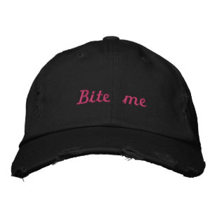 Boné Bordado Cor-de-rosa pretos de Lyme_Ticked mordem-me chapé
