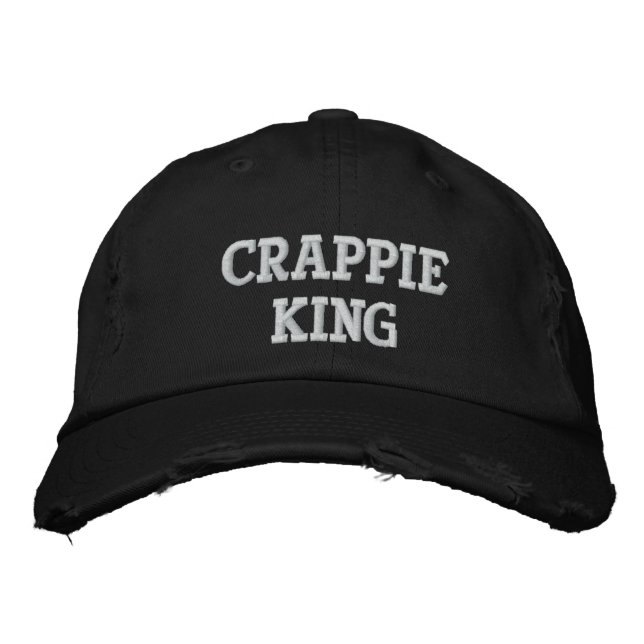 Boné Bordado Crappie King - Chapéu bordado personalizável (Frente)