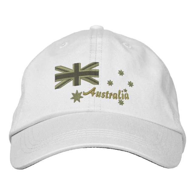 Boné Bordado de Bandeira do Kaki Australiano (Frente)