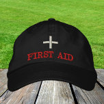 Boné bordado de baseball Red / Black<br><div class="desc">Chapéus bordados: boné clássico de beisebol com texto "PRIMEIRO AJUDA" para primeiros socorros,  funcionarios de ajuda,  organizadores de eventos,  funcionarios médico</div>
