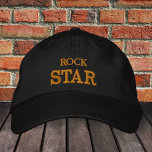 BONÉ bordado de beisebol ROCK STAR - ouro / preto<br><div class="desc">Chapéus bordados: ouro clássico / boné branco de beisebol da moda com texto "ROCK STAR" para as melhores estrelas de música do mundo,  bandas,  festas de faculdade,  rawe de praia / chapéus de festival</div>