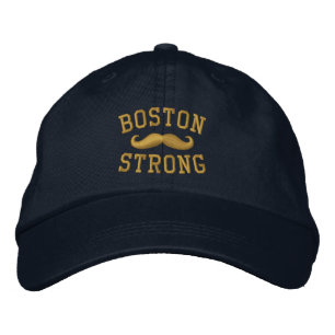 Boné bordado de Boston bigode forte