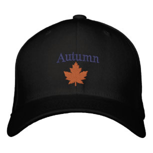 Boné bordado de Folha de Maple Laranja Autumn