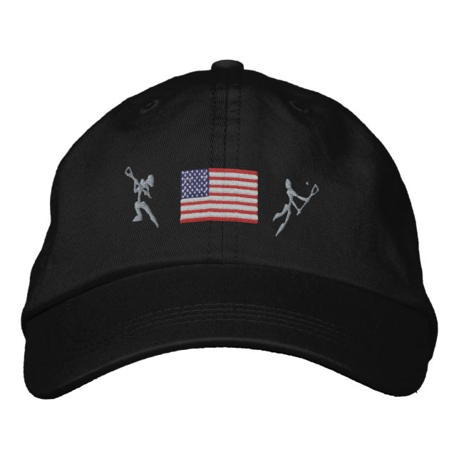 Boné bordado de Lacrosse nos Estados Unidos (Frente)