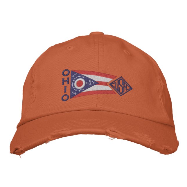 Boné Bordado Design da bandeira do estado de Ohio (Frente)