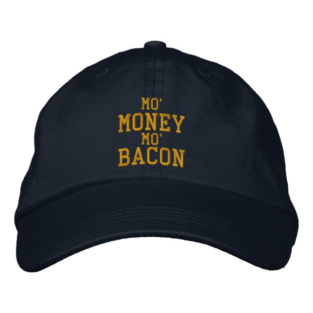 BONÉ bordado do MOM' MONEY MO' BACON (Frente)