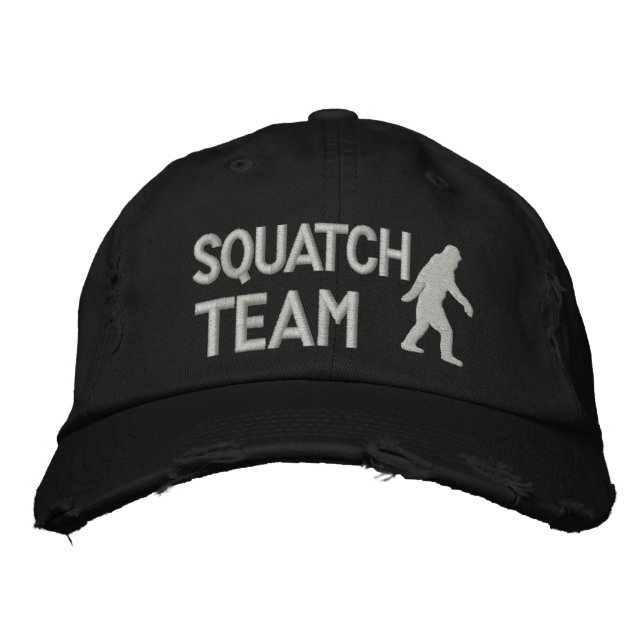 Boné Bordado Equipe de squatchin de solteiro (Frente)