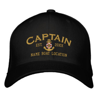 Boné Bordado Est Personalizado. Capitão do Mar Lifesaver Anchor