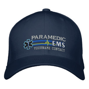 Boné Bordado Estrela Paramedica de EMS Personalizada da Vida