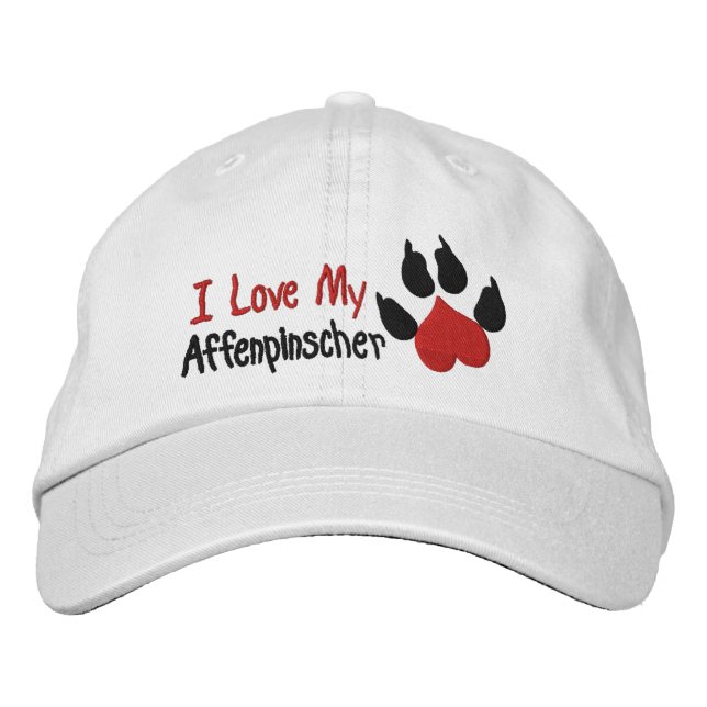 Boné Bordado Eu Amo A Impressão De Cachorro Affenpinscher (Frente)