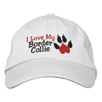 Boné Bordado Eu Amo A Minha Impressão Collie Dog Paw