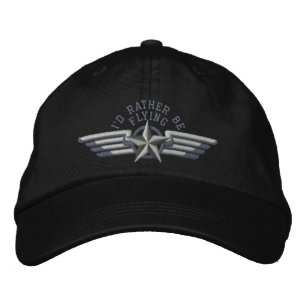 Boné Bordado Eu preferencialmente pilotar Crachá Star Wings
