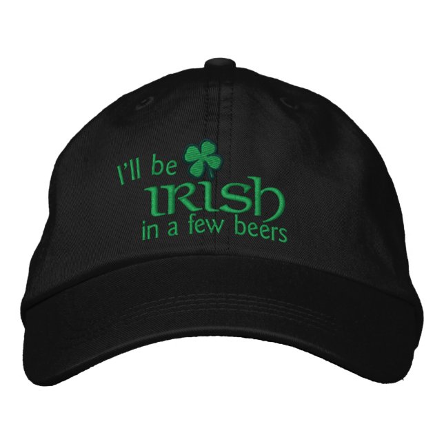 Boné Bordado Eu serei irlandês em algumas cervejas (Frente)