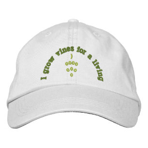 BONÉ BORDADO FABRICANTE DO VINHO, FAZER DO VINHO, UVAS,