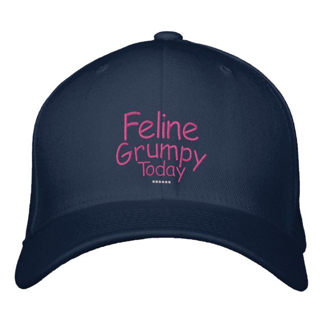 Boné Bordado Feline Grumpy Hoje (Frente)