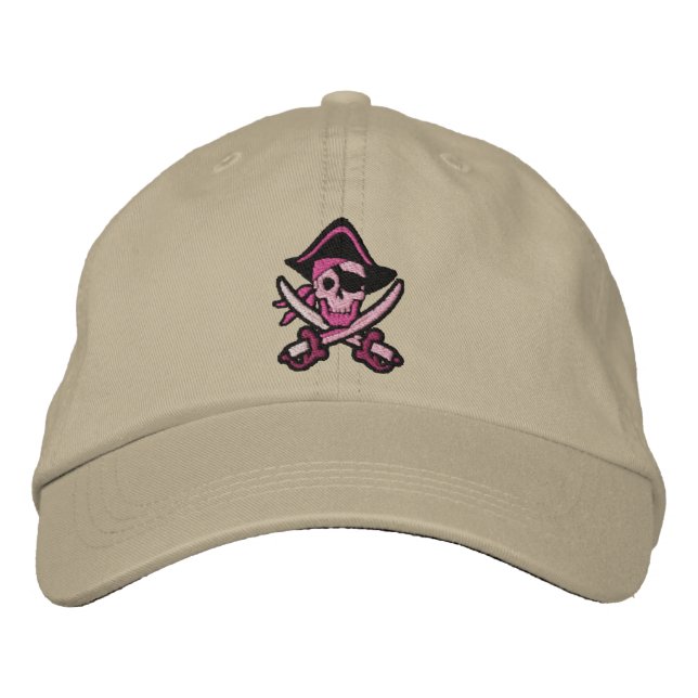 Boné Bordado Gorro Bordado Caveira Capitão Pirata (Frente)