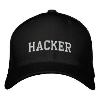 Boné Bordado Hacker negro do chapéu