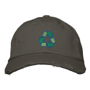 Boné Bordado Hat do símbolo do reciclagem