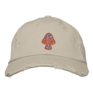 Boné Bordado Hippie Flowers Mushroom