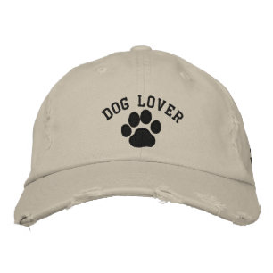 Boné Bordado Impressão de Pata de Cães   Texto personalizado do