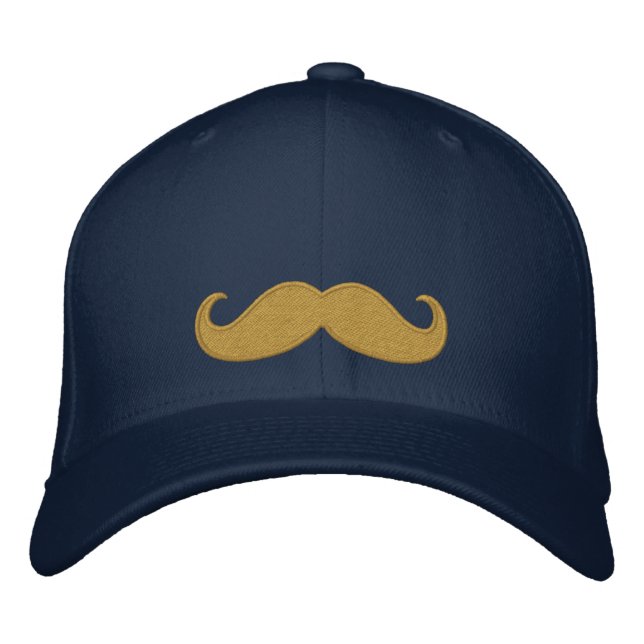 Boné Bordado Marinho de bigode (Frente)