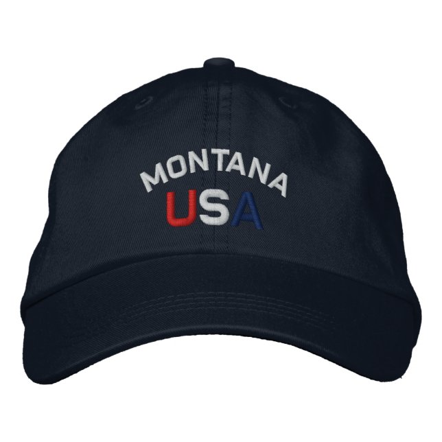 Boné Bordado Montana USA Boriderada Marinho Blue Hat (Frente)