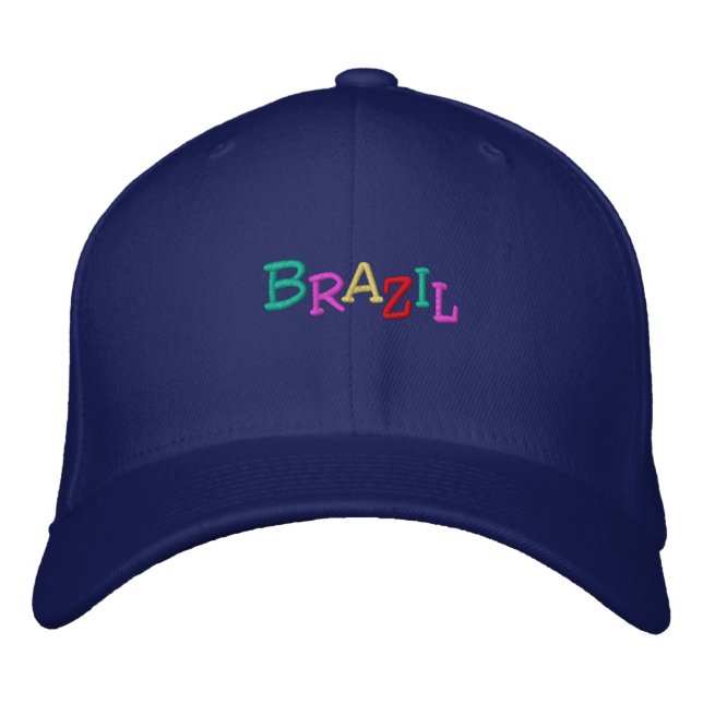 Boné Bordado Nation_Brazil Nomeado multicolor (Frente)