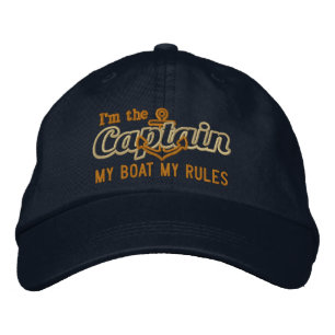 Boné Bordado O capitão diz meu barco minhas regras